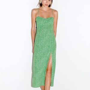ZARA Animal Print Dress Green